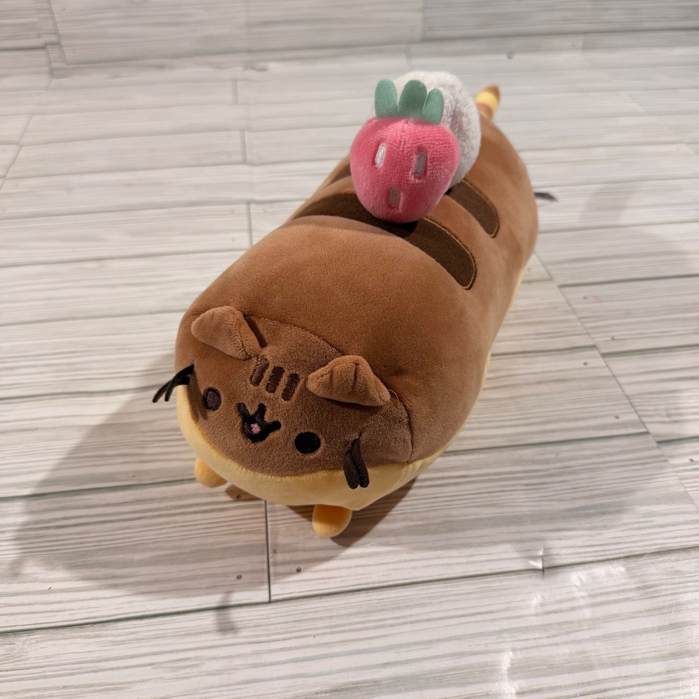 Pusheen the Cat Strawberry Loaf Cake Plush Brown Tan Dessert Stuffed Animal